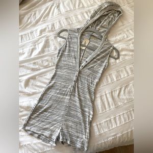 New With Tags - F21 Striped, Sleeveless, Hooded Romper
